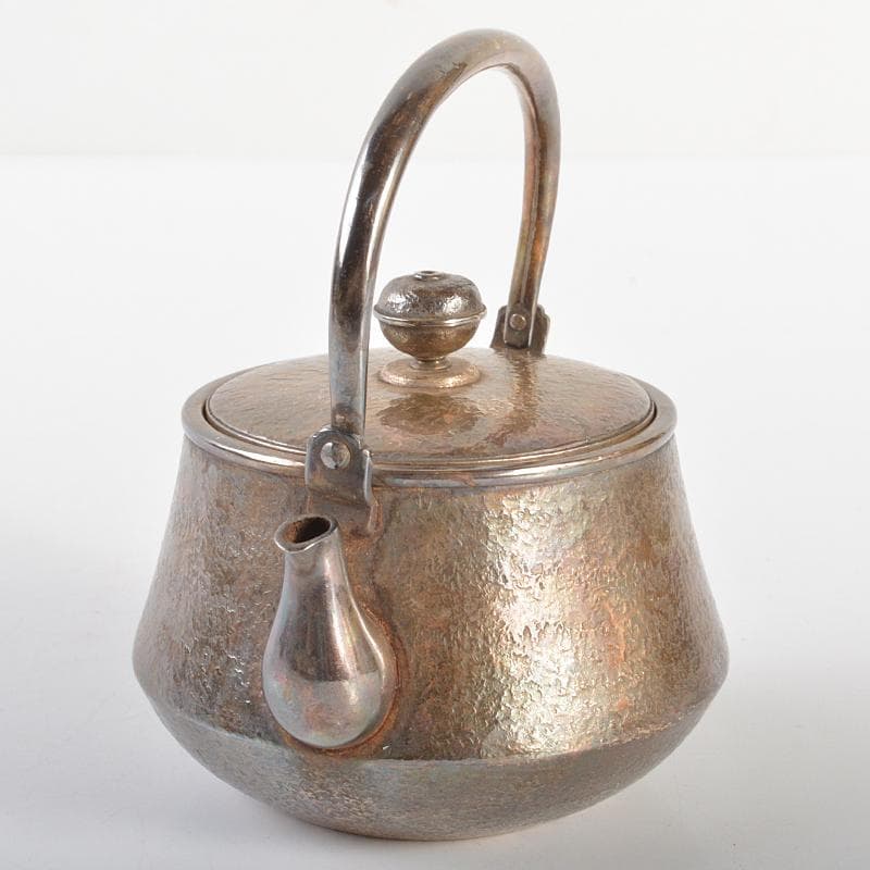 純銀製　銀瓶　湯沸し　錫半製茶托五客　九谷焼急須　煎茶器局　K　R6721B