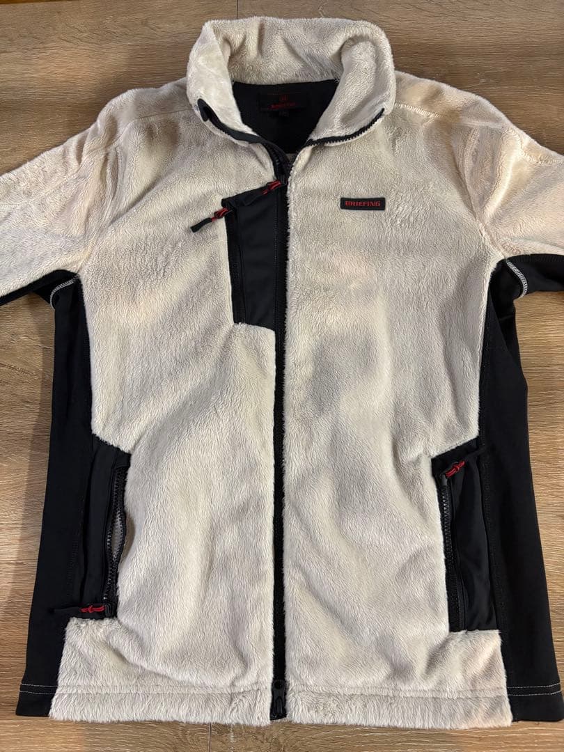 BRIEFING メンズジャケット フリース ホワイト/ブラック