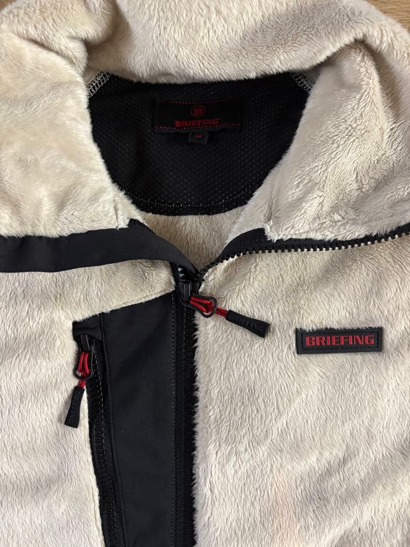 BRIEFING メンズジャケット フリース ホワイト/ブラック
