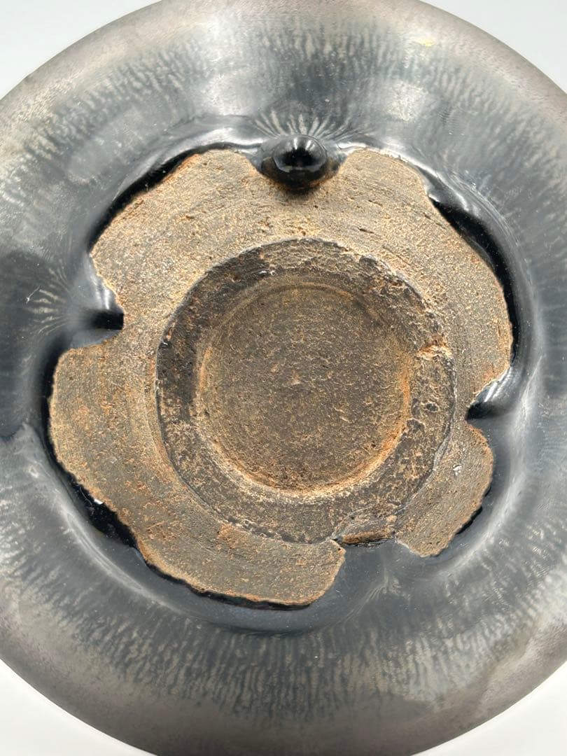 ★0012　宋時代　建窯 黑釉兎豪天目茶碗 茶道具 茶器 唐物天目 中国美術