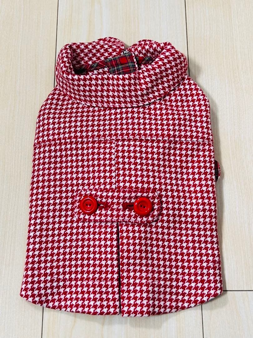 廃盤 アトリエgg 赤の千鳥格子MOM'S COAT