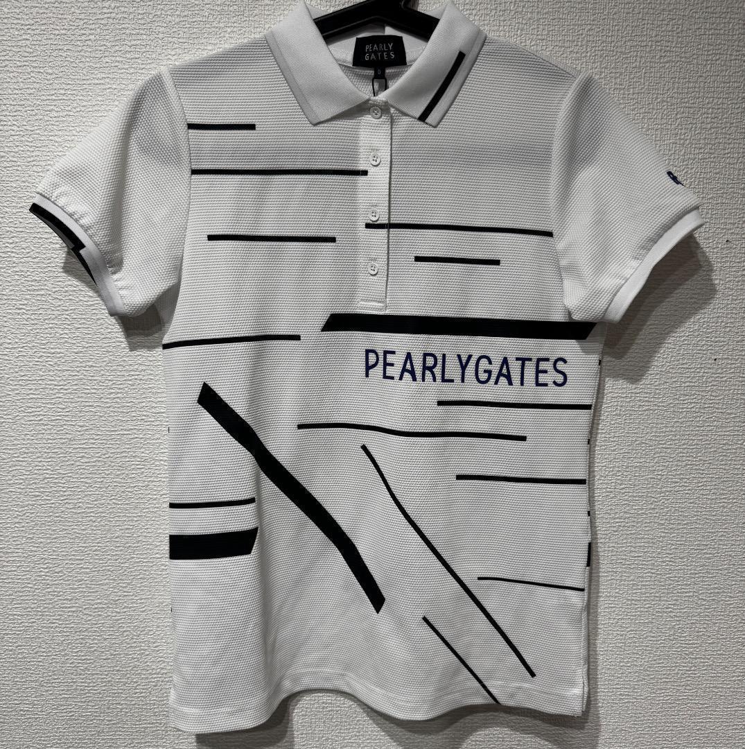 パーリーゲイツ レディース 半袖 ポロシャツ マルチロゴ柄 サイズ0 新品