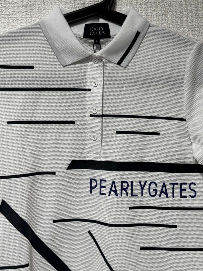 パーリーゲイツ レディース 半袖 ポロシャツ マルチロゴ柄 サイズ0 新品