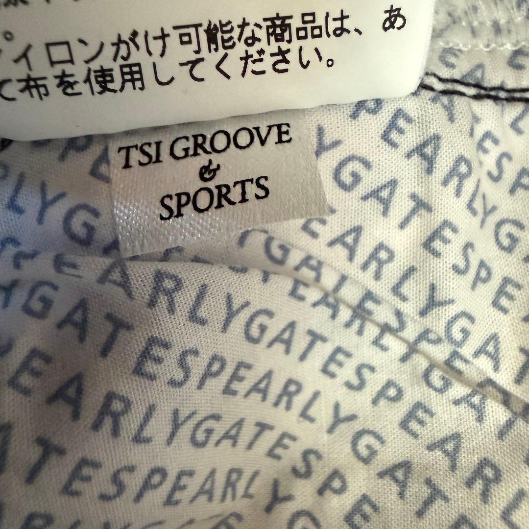 地厚　パーリーゲイツ　パンツ　総柄　L〜XL相当 紺　ネイビー　白　ホワイト　5