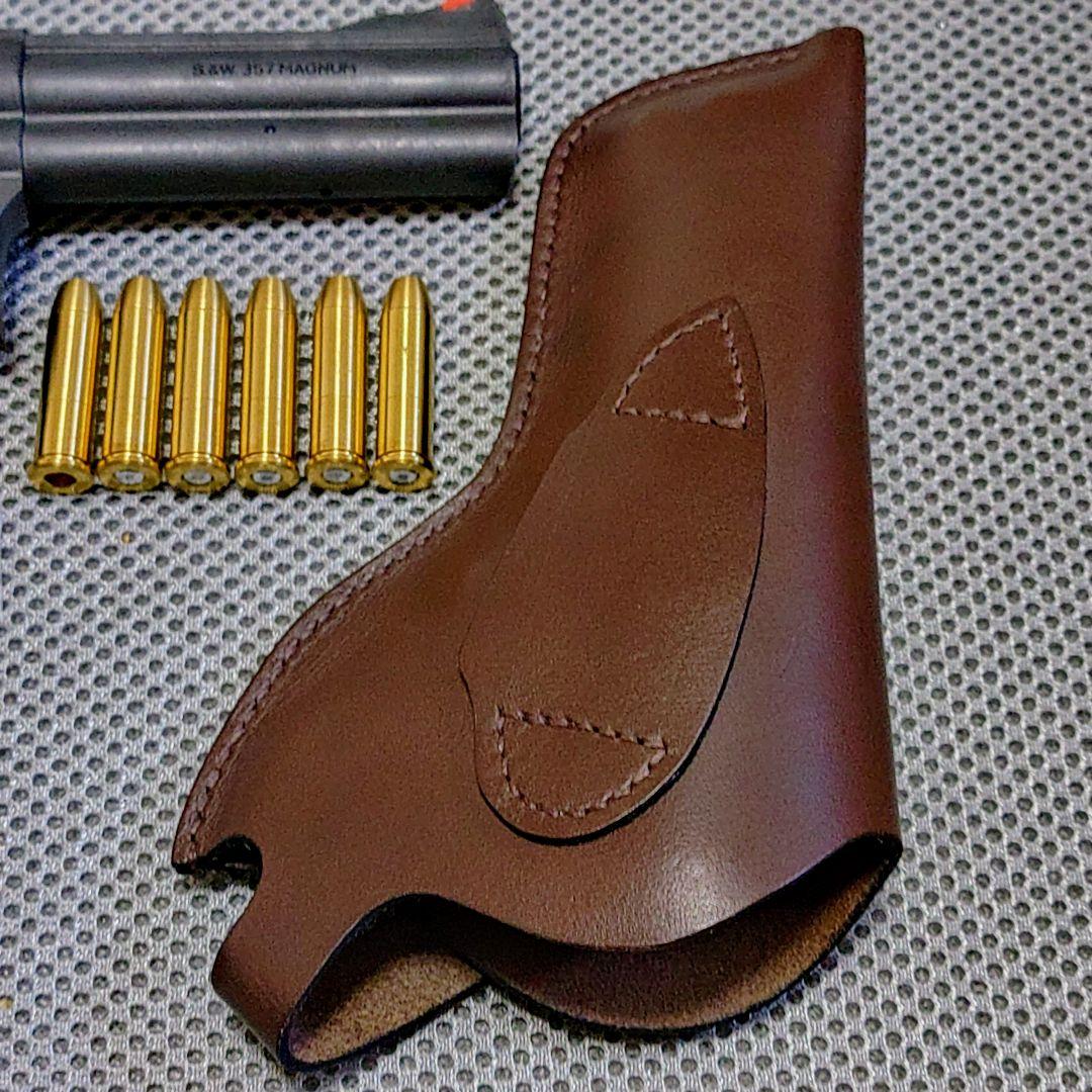 ⚪専用品⚪　マルシン　M５８６　４インチ　HW樹脂　木製グリップ　本革ホルスター