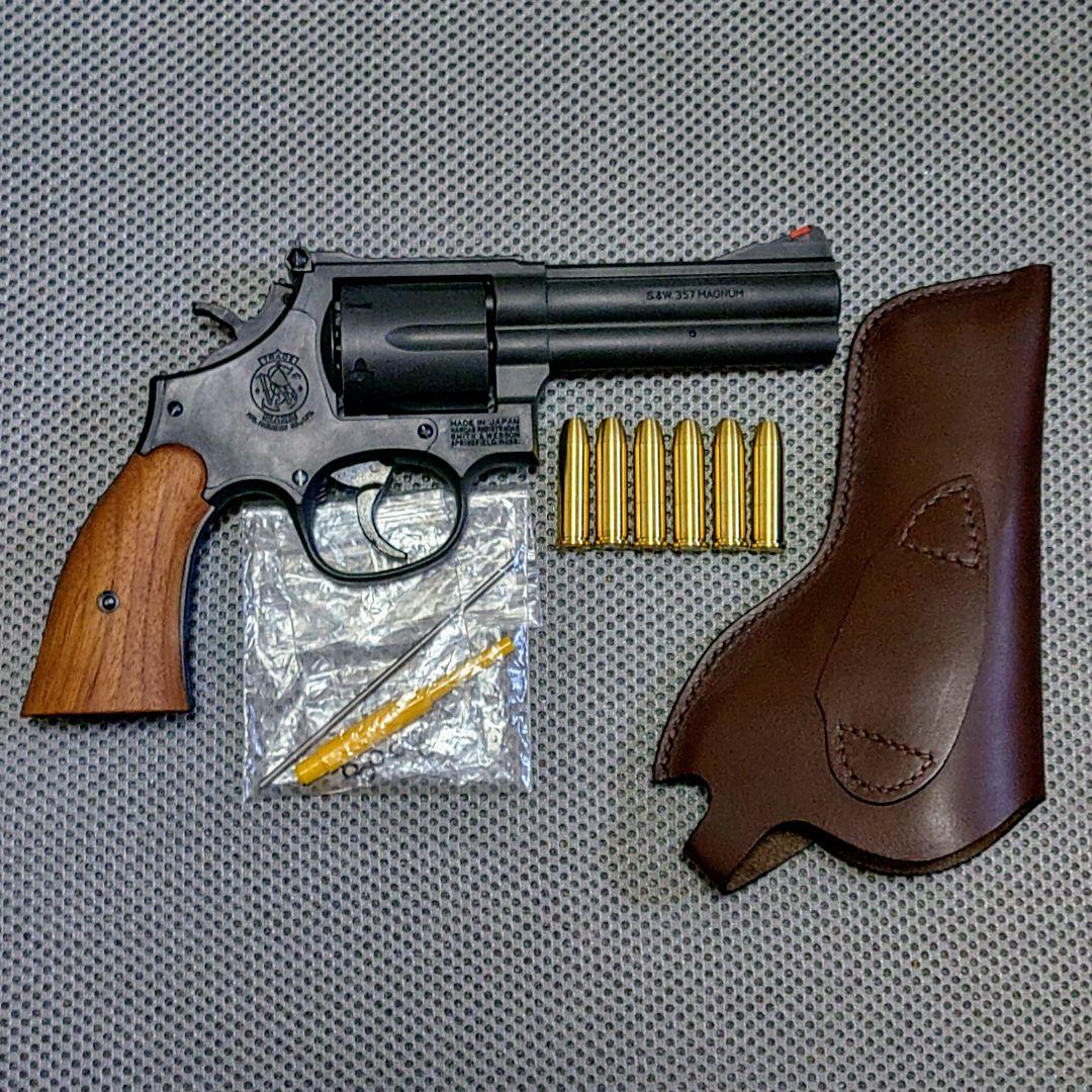 ⚪専用品⚪　マルシン　M５８６　４インチ　HW樹脂　木製グリップ　本革ホルスター