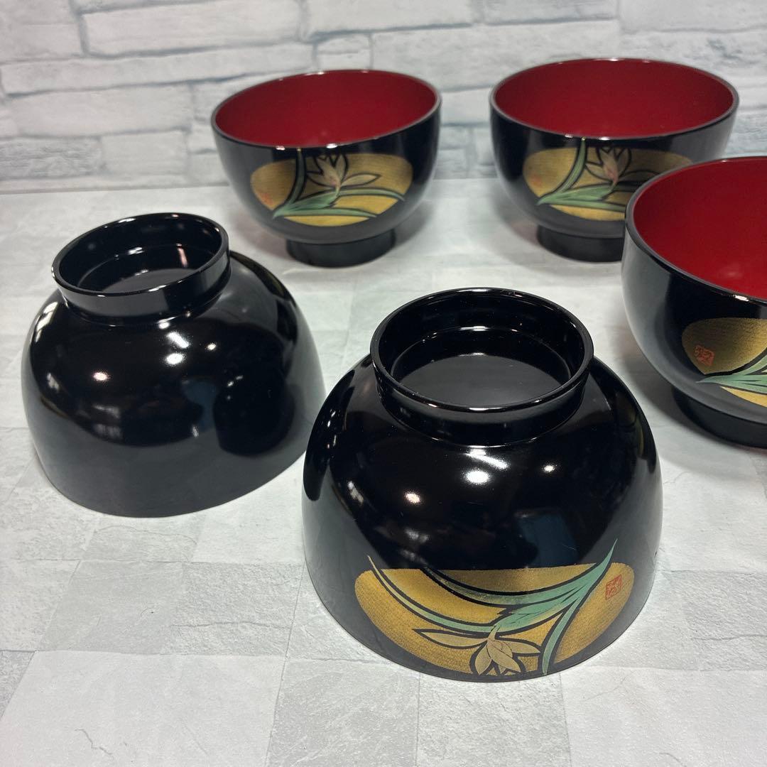 塚田外志男 金箔 汁椀 味噌汁椀 5客