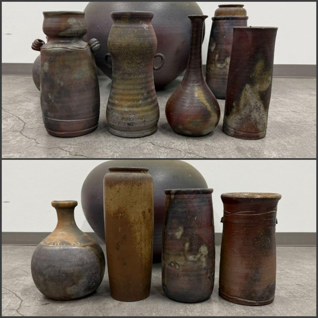 SNT1378 備前焼 大壺 花入 花器 花瓶 一輪挿し 19点 まとめ売り