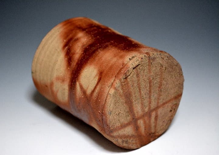 江戸時代 古備前 火襷 水指 塗蓋 備前焼 茶道具