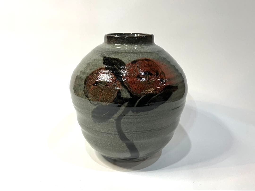 田村耕一 青磁釉 椿壺 人間国宝