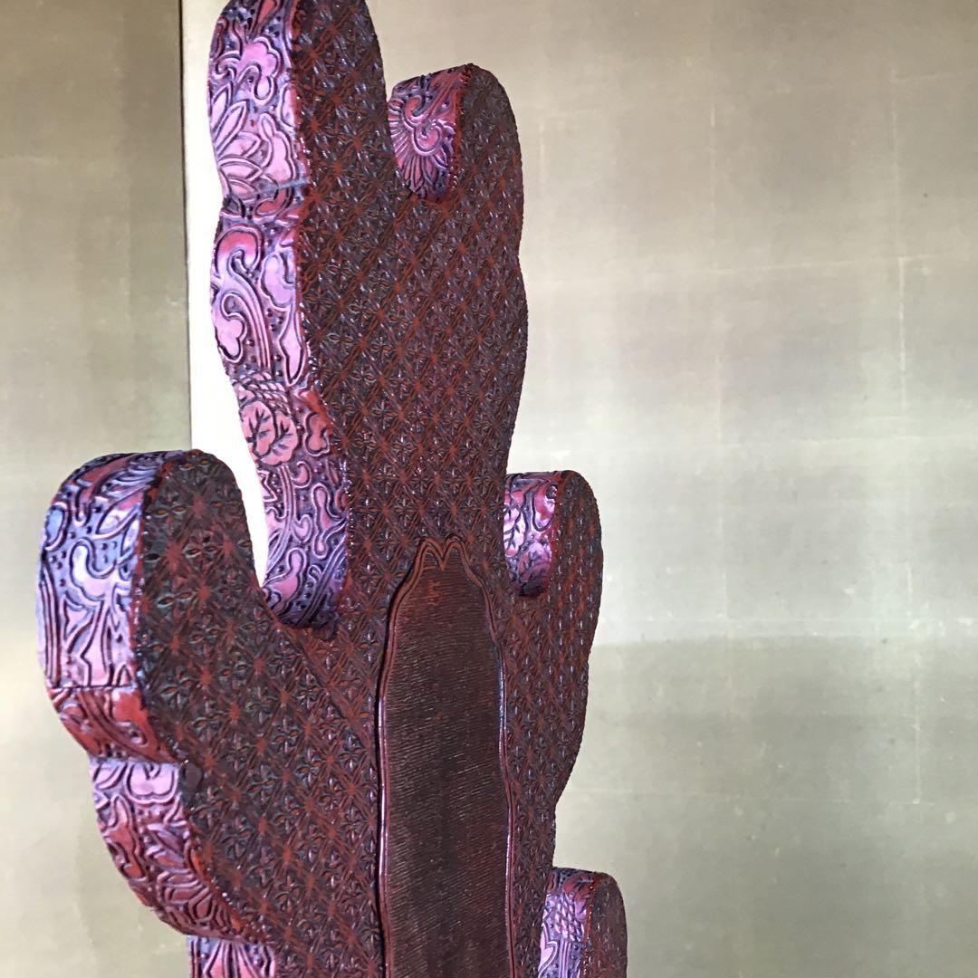 美術館級　極細堆朱　七本掛　刀掛　江戸期桐箱付　江戸期保証　希少　　　　Z3