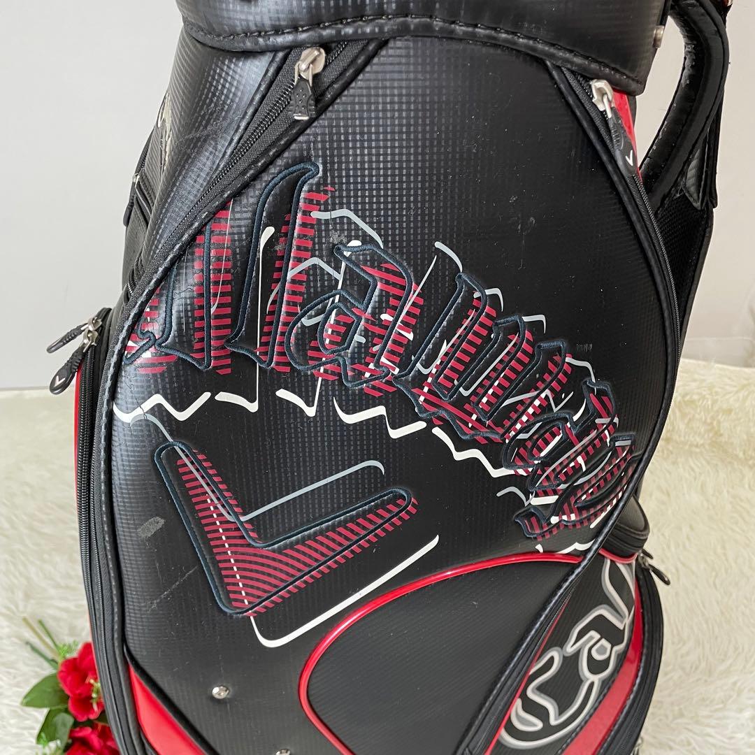 人気モデル✨訳あり格安✨良品 キャロウェイ キャディバッグ カート 黒赤 フード