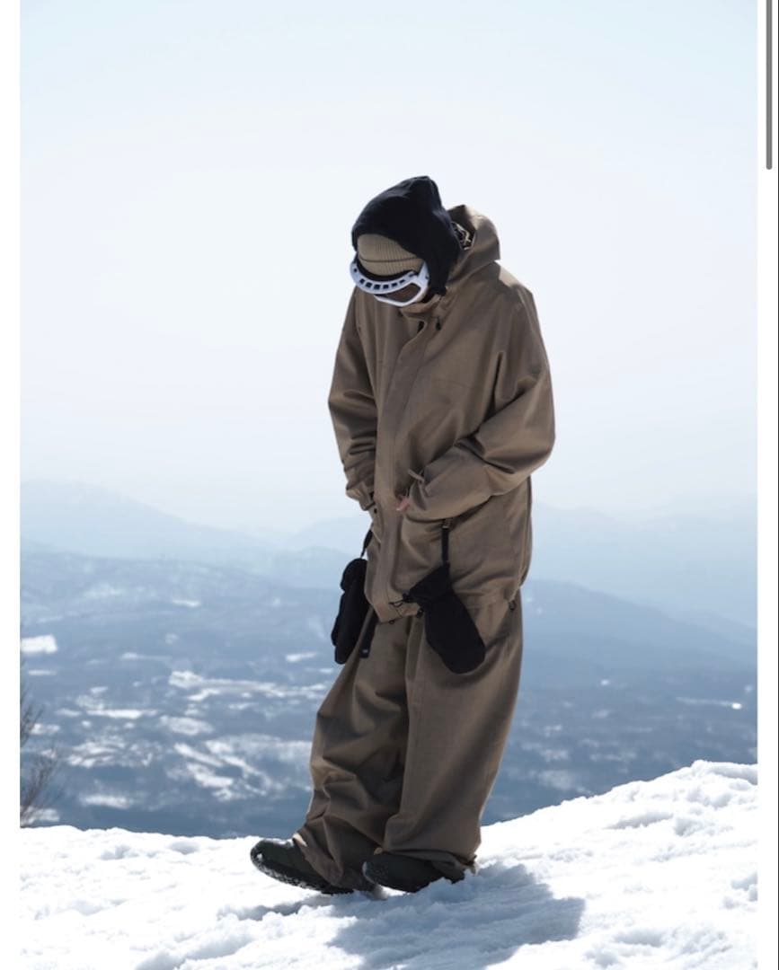 MAHF XL カーキ 新品・未使用　サイドポケットスノーパンツ