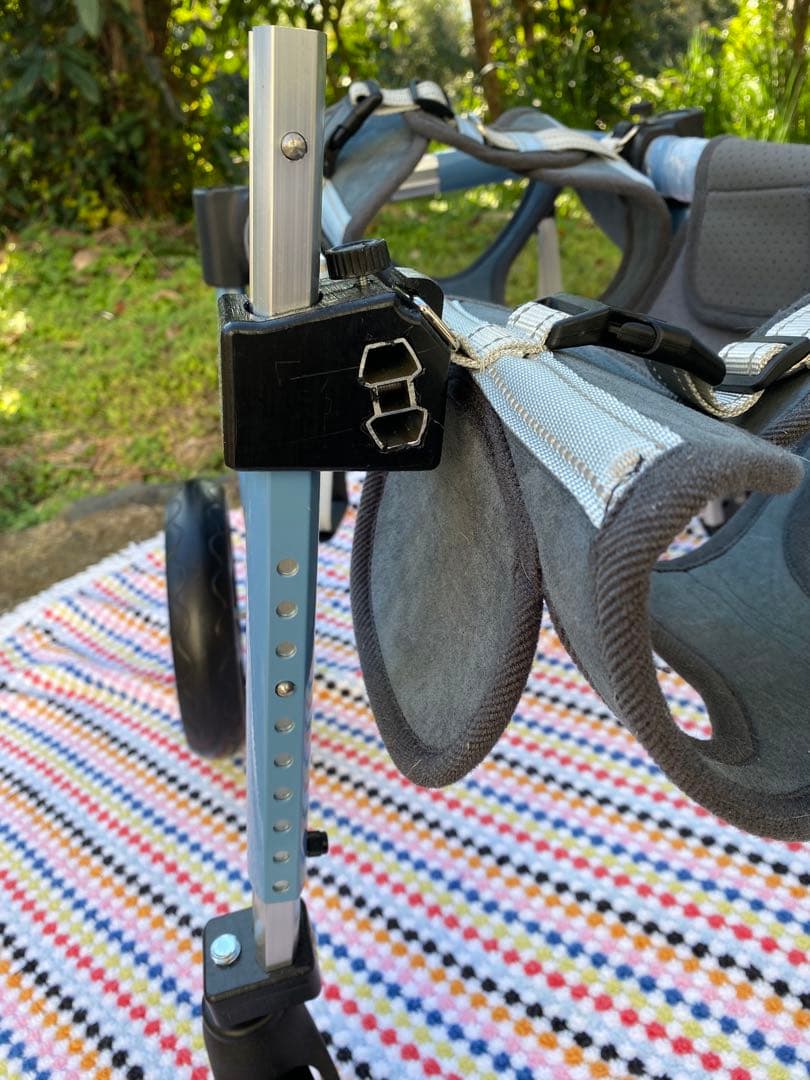 犬 車椅子 4輪、 大型用調節可能　前輪と後輪付き(Blue,XL)