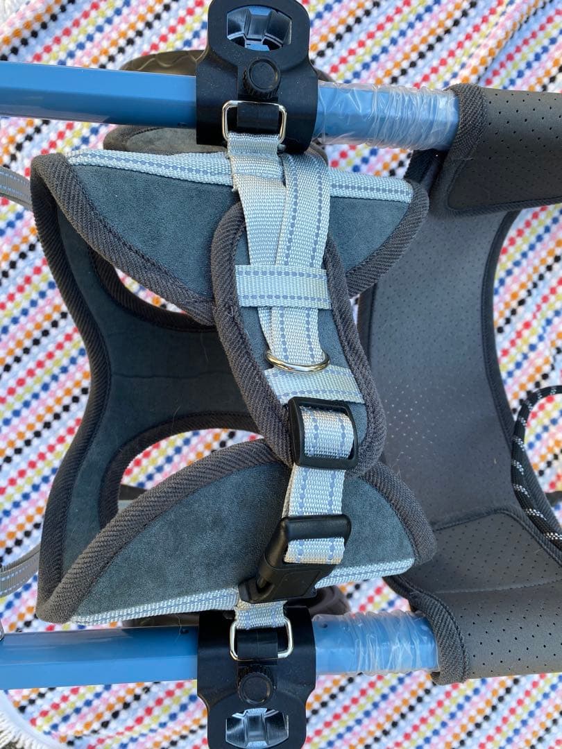 犬 車椅子 4輪、 大型用調節可能　前輪と後輪付き(Blue,XL)