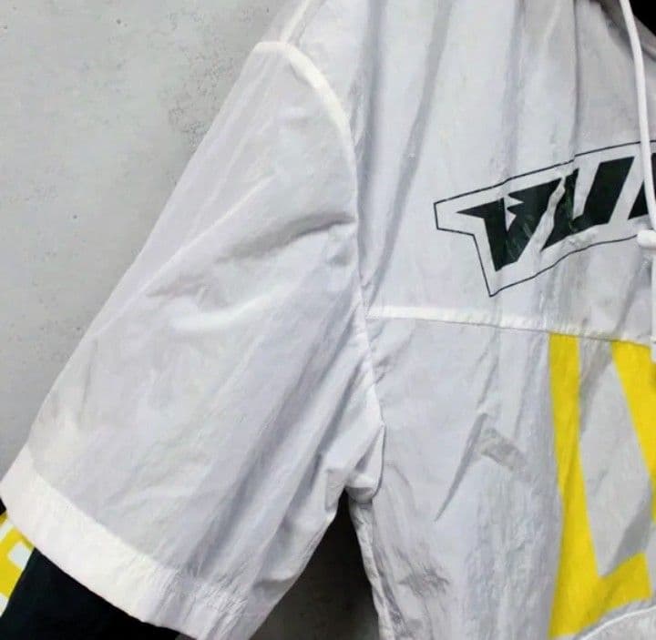 ルイヴィトン パッチワーク ベースボールジャージー ブルゾン 白×緑×黄