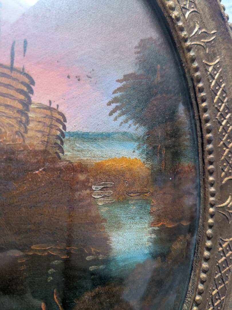 絵画 油絵 額縁付き アンティーク