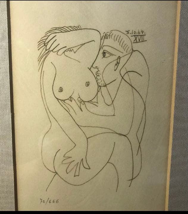 ピカソ　リトグラフ　手書きナンバー入り　絵