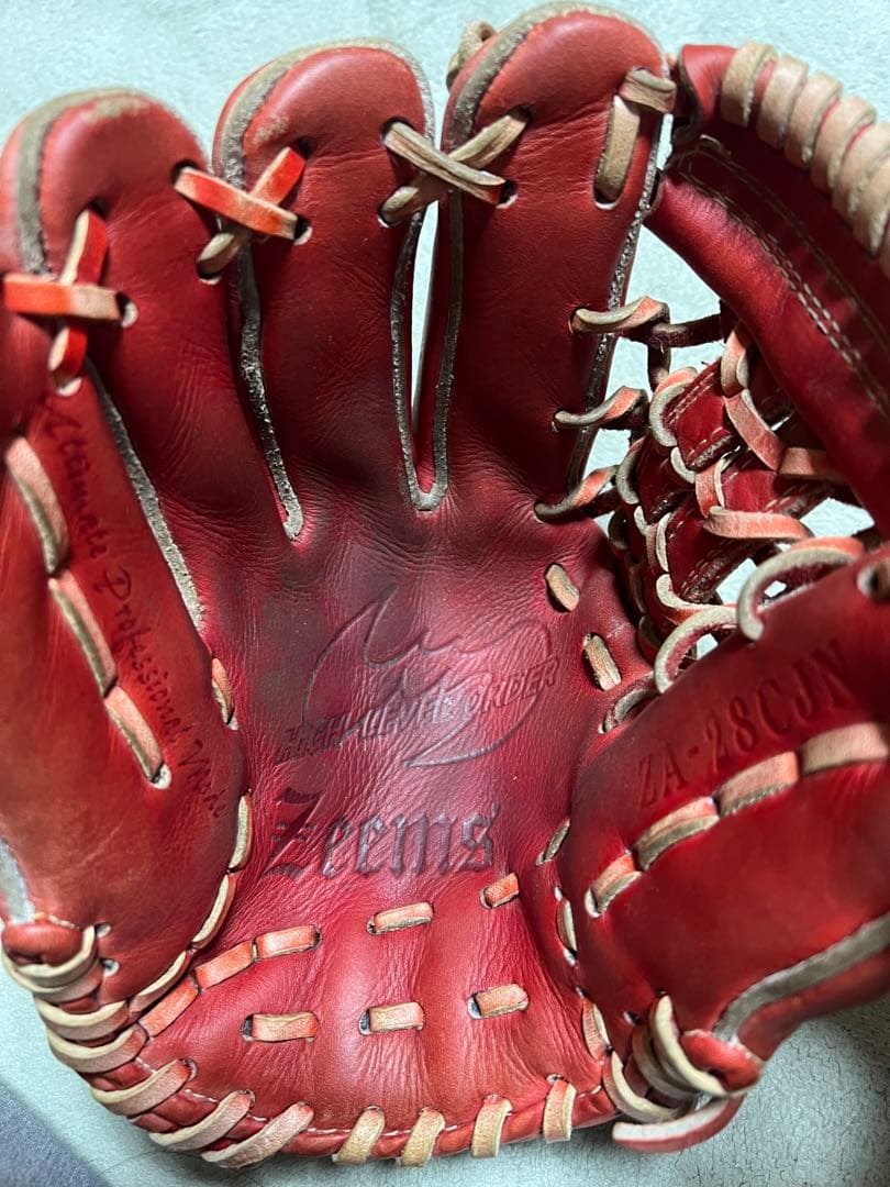Zeems 軟式グローブ ZA-28CJ N 赤 左投げ　少年用