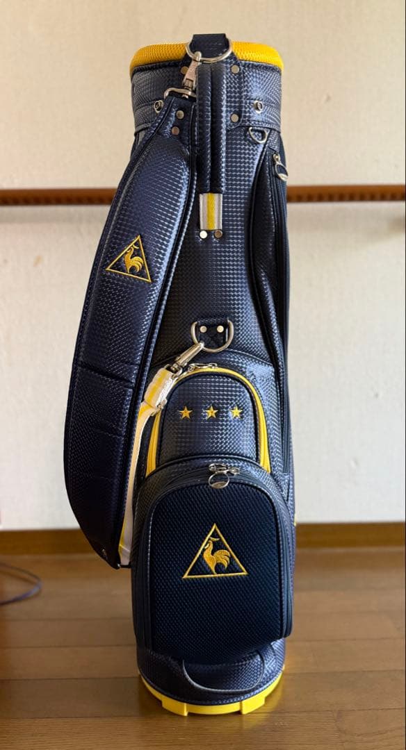 le coq sportif キャディバッグ ネイビー/イエロー