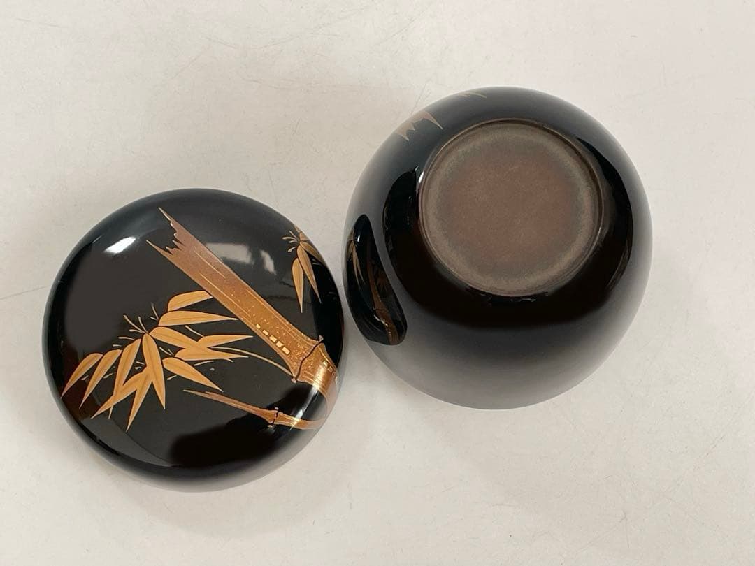 漆芸家　田中勝月　棗　竹蒔絵　棗　茶入　共箱　茶道具