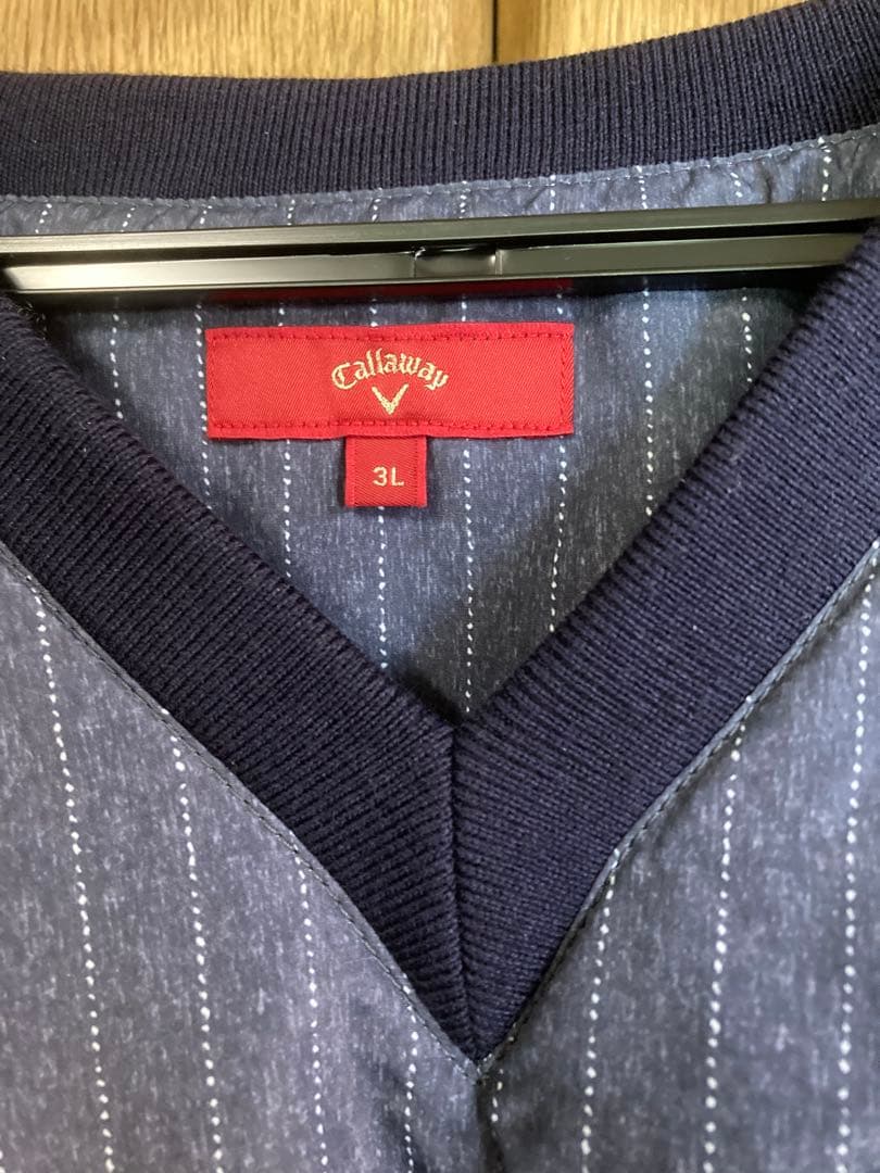 【キャロウェイ】レッドレーベルVネックブルゾン　2way 3Lサイズ　中綿　刺繍