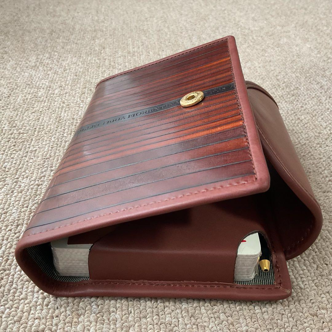 ダグネグロ高級トランプセット　イタリアンレザーケース・ボールペン・メモ　ブラウン