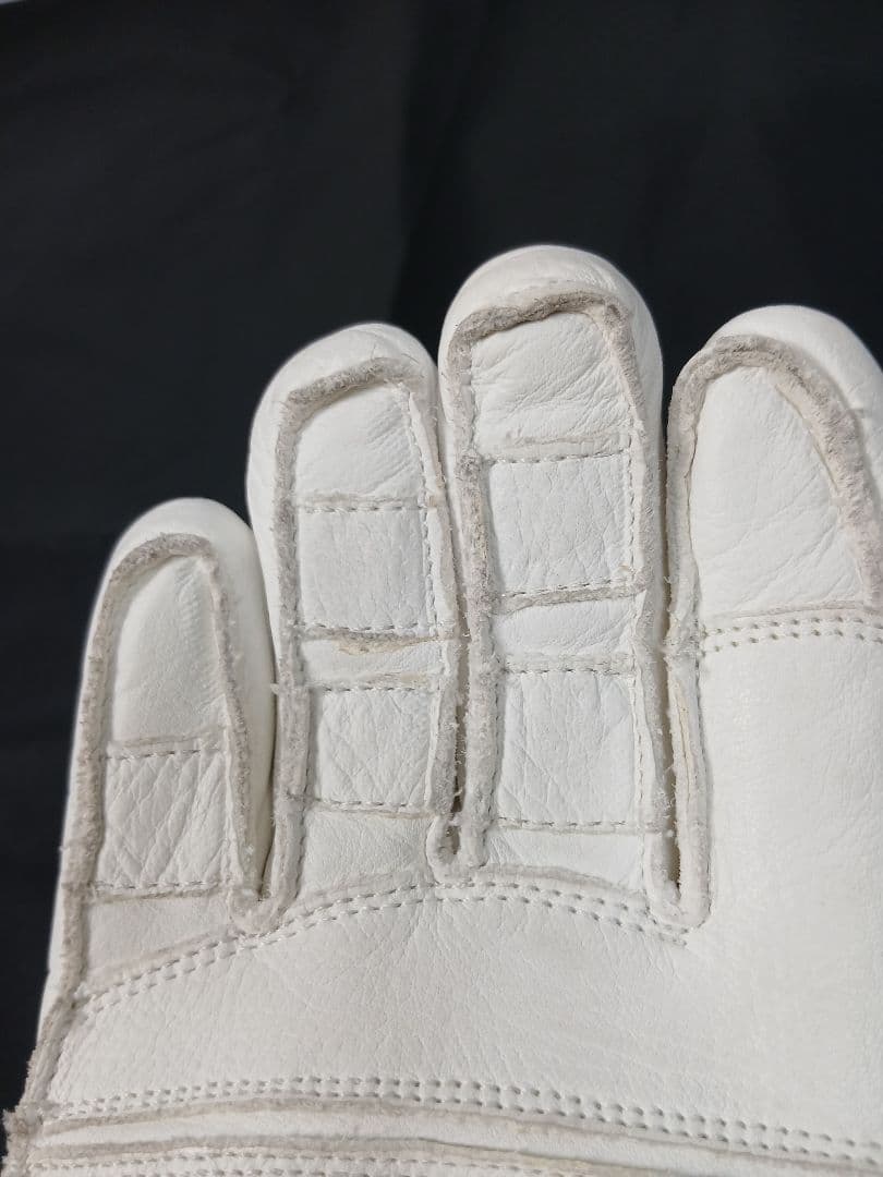 （中古美品）REUSCH ホワイトブルーのスキーグローブ RSサイズ7