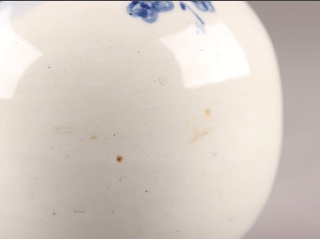 古美術 朝鮮古陶磁器 李朝 白磁 染付 書道具 水滴 時代物 極上品