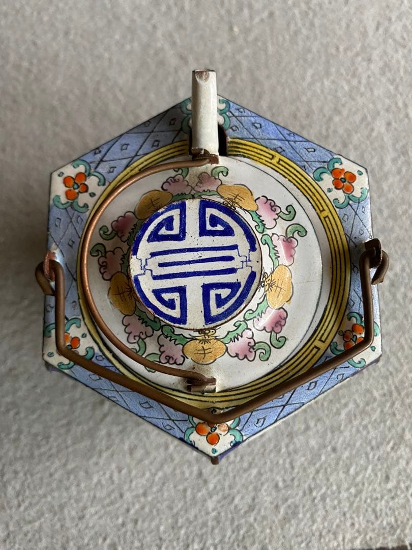 【中国・大明宣徳】美人画／六角酒器・ちろり