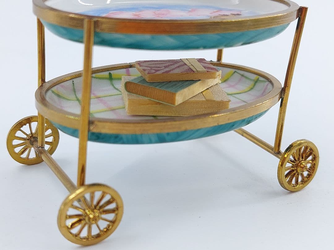 リモージュボックス 磁器 真鍮 ブレックファースト キッチンワゴン フランス