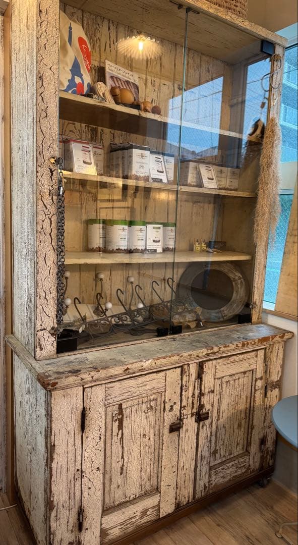 ⚫️NYモノ/アンティーク木製キャビネット/美品/特別追加加工/店舗什器等に是非