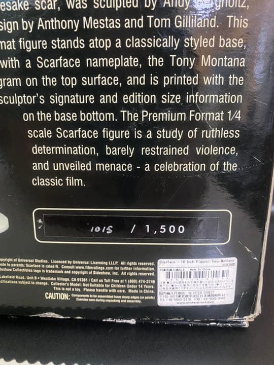 スカーフェイス SCARFACE トニー モンタナ 1/4 アルパチーノ