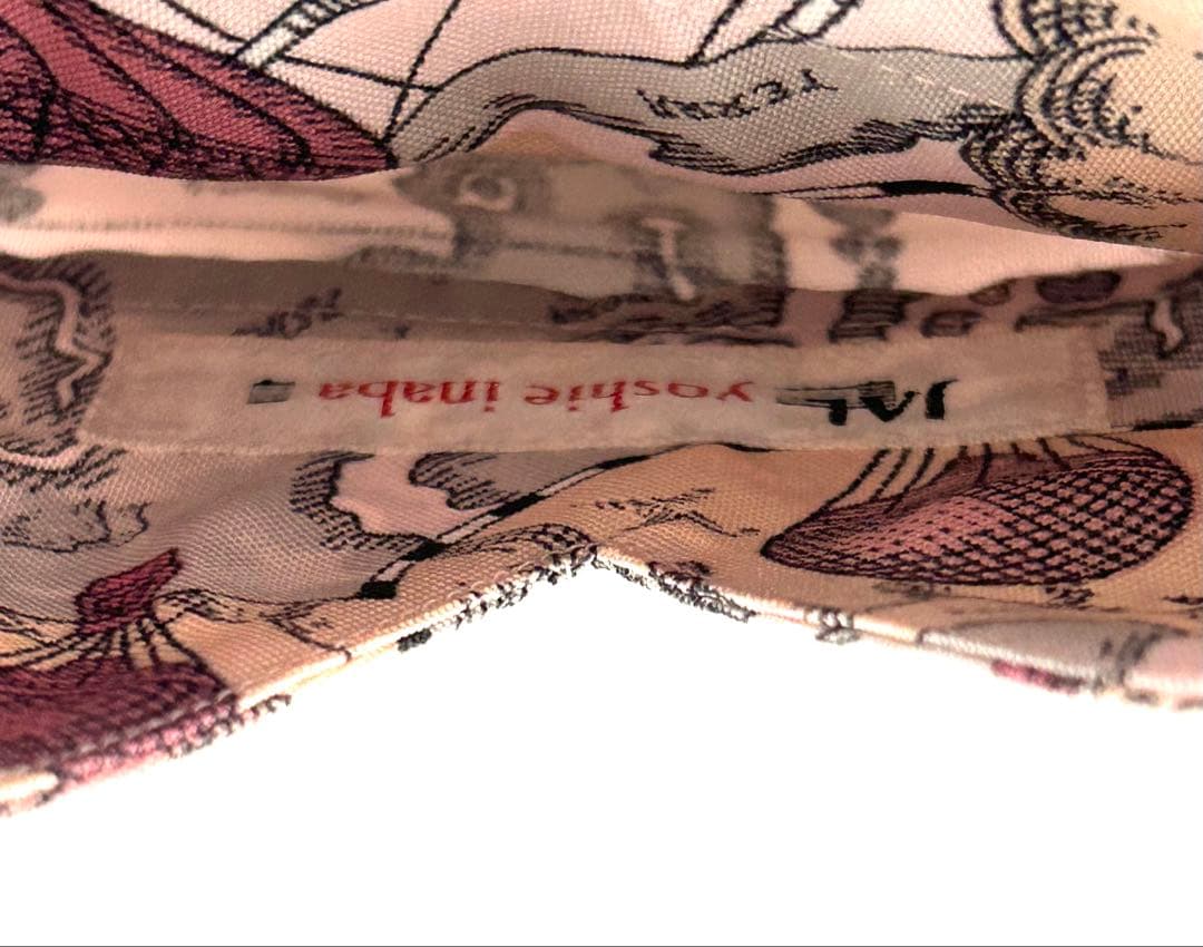 【希少　未使用】JAL エプロン ヨシエイナバ　地球柄　ピンク