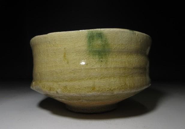 加藤唐九郎 黄瀬戸茶碗「松影」／東大寺管長 書付／塗二重箱 共布 仕覆