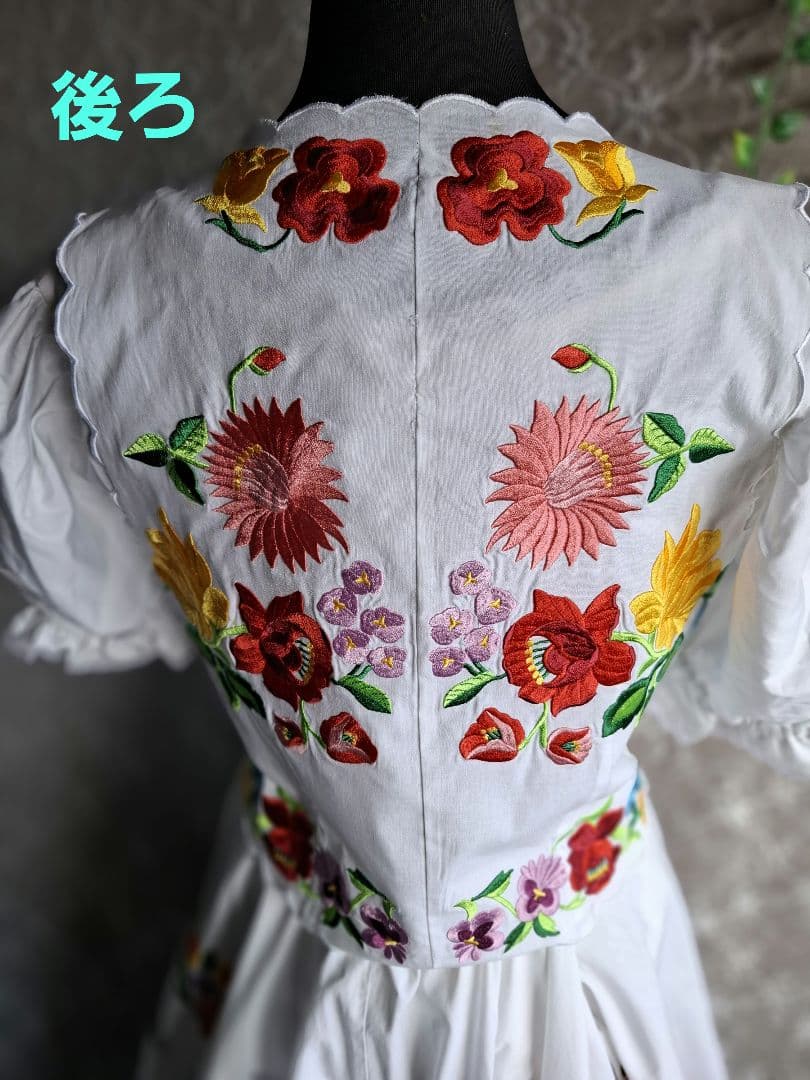 フォークダンス花柄刺繍ベスト&スカートセット