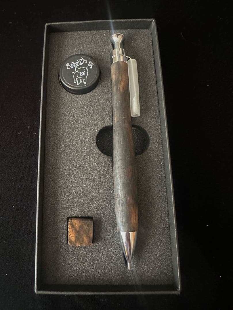 ①こぶた工房 シャープペンシル 黒柿孔雀杢0.5mm