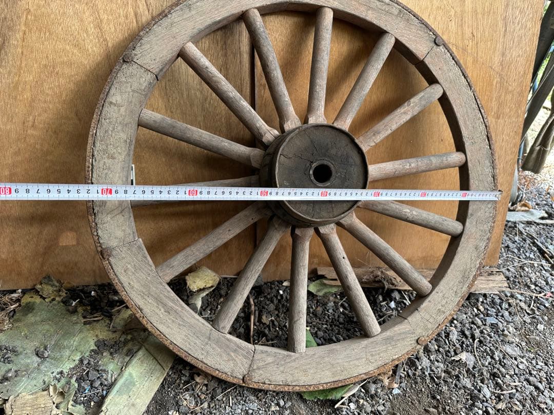 大八車　車輪　古民具　アンティーク　レトロ　ガーデニング