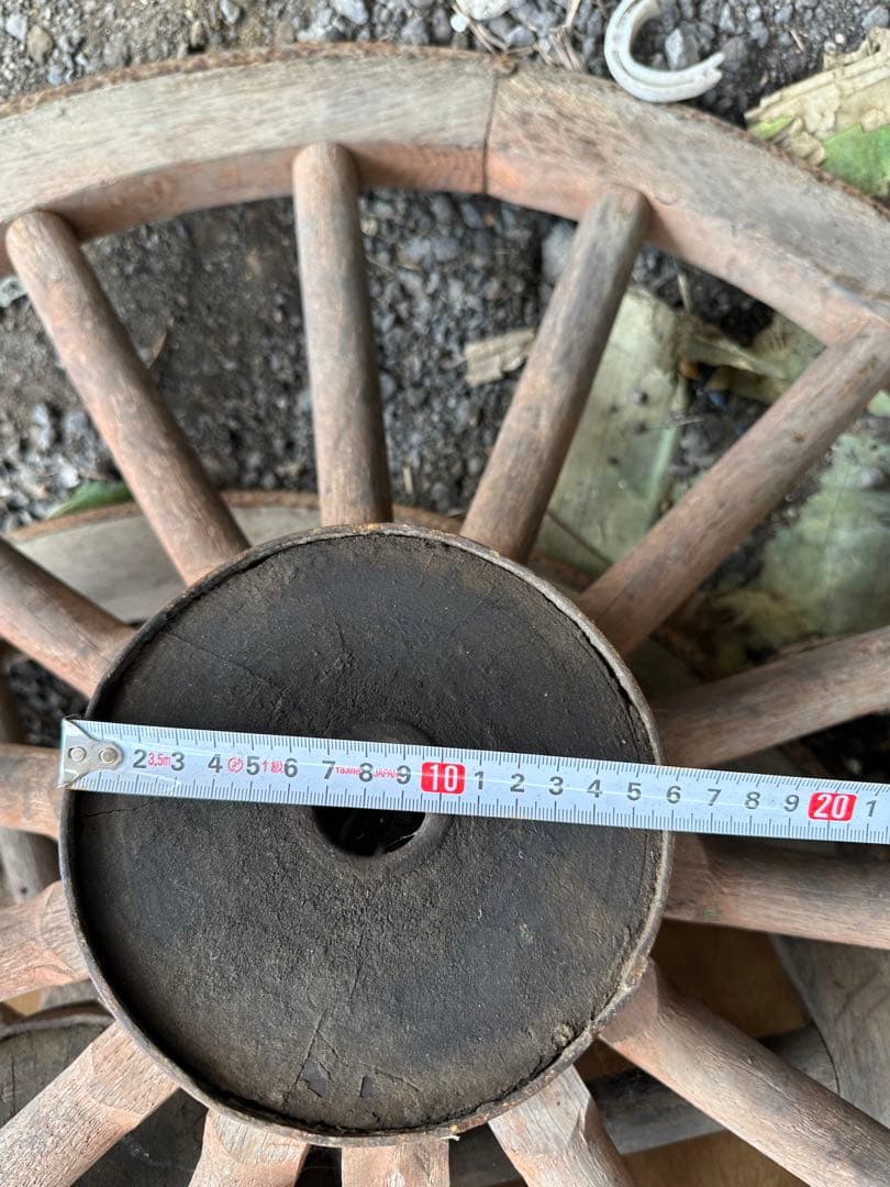 大八車　車輪　古民具　アンティーク　レトロ　ガーデニング