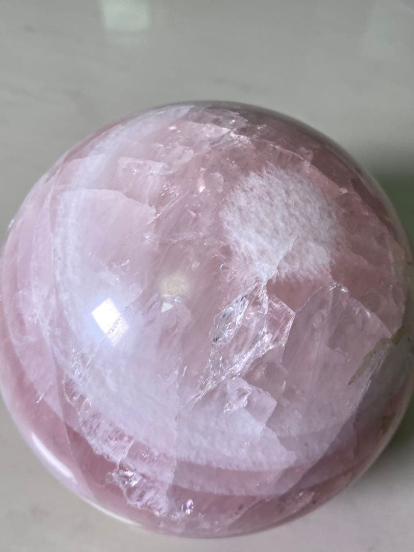 1747❣️ ローズクォーツ　大玉　天然石　紅水晶　鉱物　原石　水晶玉