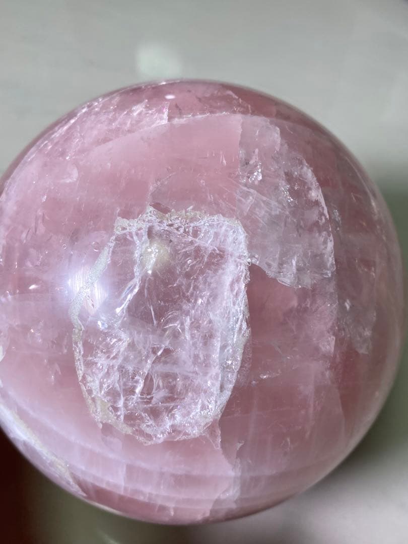 1747❣️ ローズクォーツ　大玉　天然石　紅水晶　鉱物　原石　水晶玉