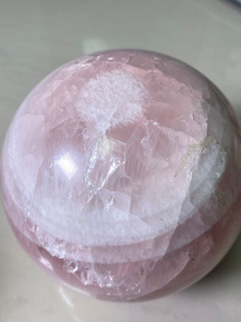 1747❣️ ローズクォーツ　大玉　天然石　紅水晶　鉱物　原石　水晶玉