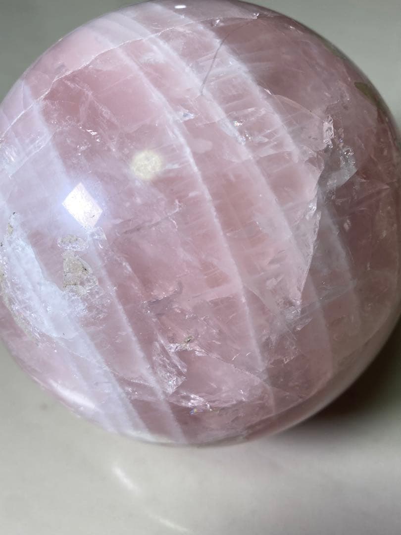 1747❣️ ローズクォーツ　大玉　天然石　紅水晶　鉱物　原石　水晶玉