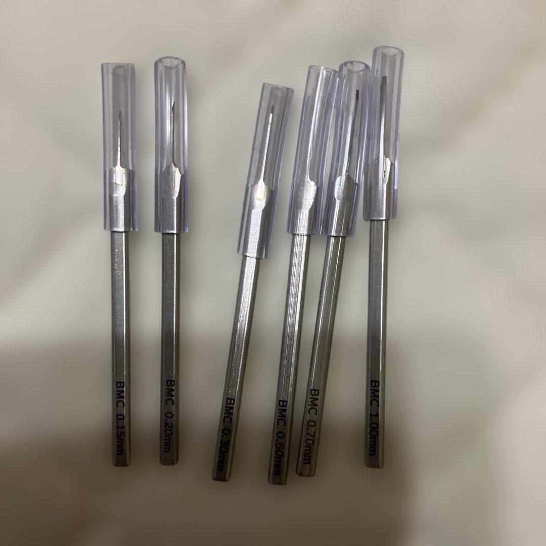 スジボリ堂 新お試しセットBMCタガネ6本セット ホルダー5個とガイドテープ付き