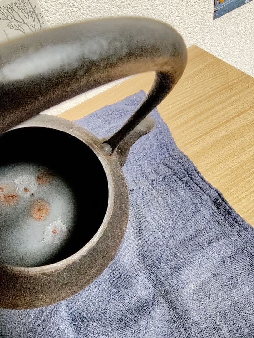 南部鉄器　鉄瓶　秋の実肌