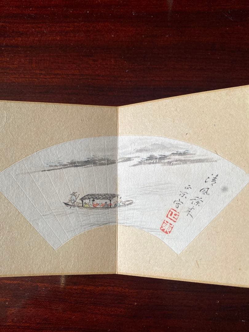 扇面画帖 セット本 肉筆 水墨画 彩色画 書 落款有日本画 古美術 コレクション