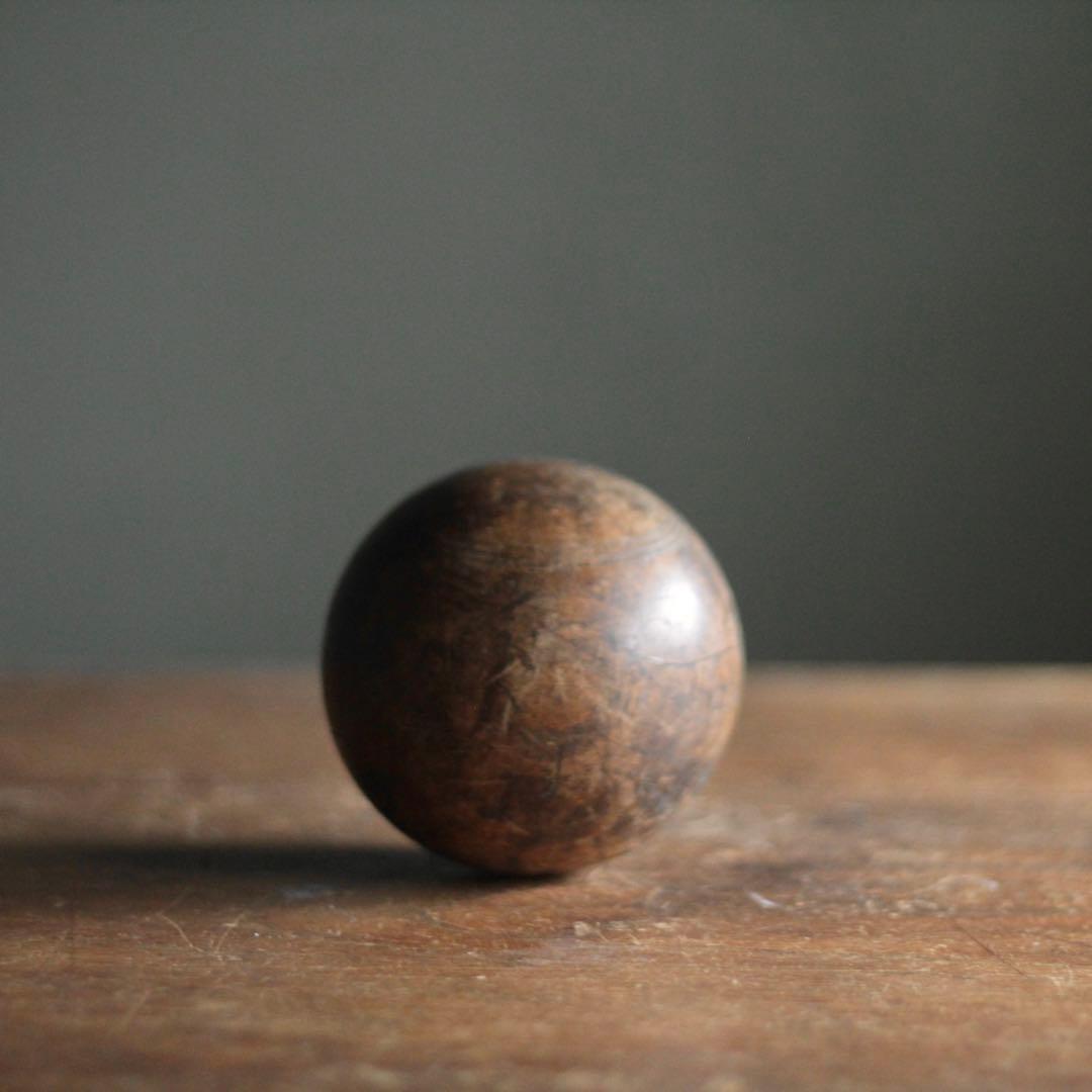 古い 木製 球体 オブジェ ボール 古道具 アンティーク