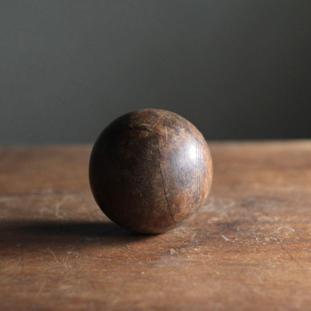 古い 木製 球体 オブジェ ボール 古道具 アンティーク