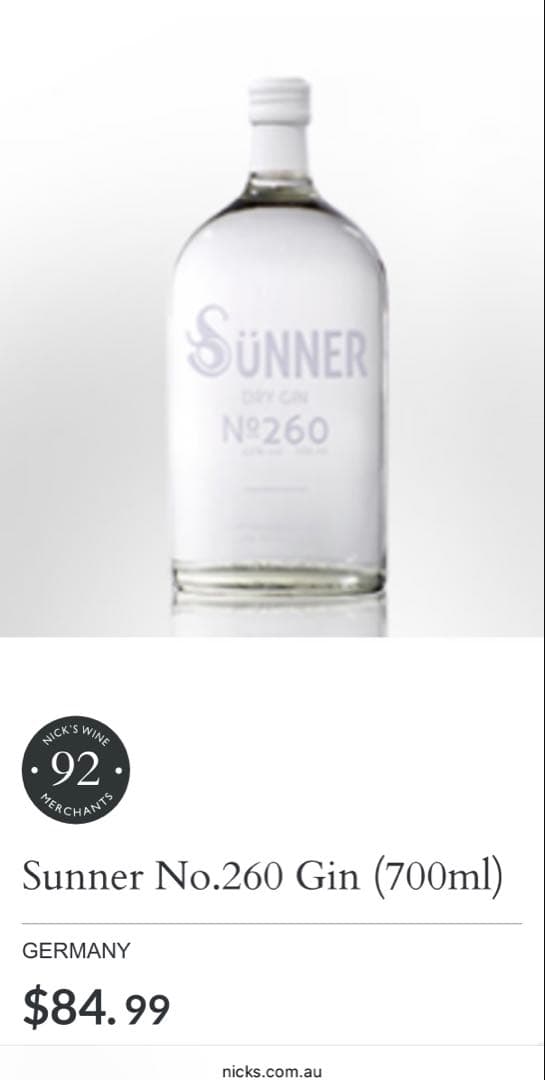 その他 Sunner No.260 Gin (700ml)
