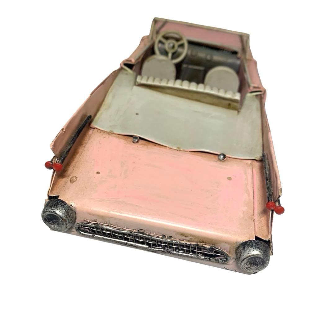 ブリキ　オープンカー　キャデラック　アメリカン　ピンク　インテリア　車